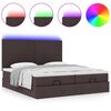 vidaXL Ottoman-Bett mit Matratzen & LEDs Dunkelbraun 180x200 cm Stoff