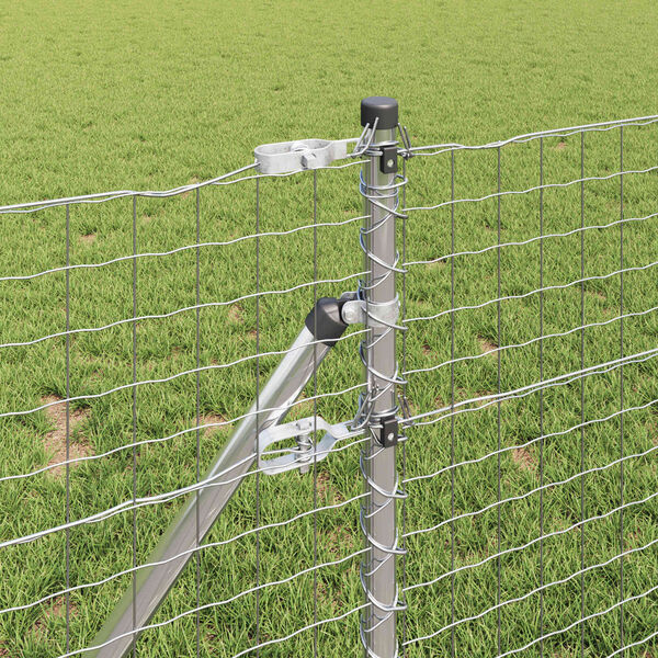 vidaXL Zaunpfosten 2 pcs Silber 60 cm Pulverbeschichteter Stahl