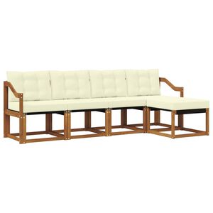 vidaXL Outdoor-Sofagarnitur 5 stk. Natur und Creme