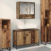 vidaXL Badezimmerm&ouml;bel-Set mit Regal 2 pcs Altholz Holzwerkstoff