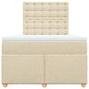 vidaXL Boxspringbett mit Matratze Creme 120x200 cm Stoff