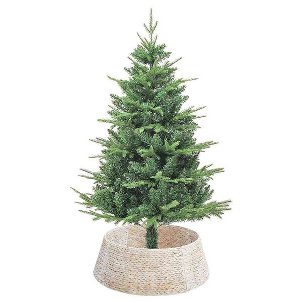 vidaXL Weihnachtsbaumkragen Wei&szlig; 75 x 75 x 25 cm Wasserhyazinthe