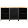vidaXL Sideboard mit 3 Schubladen und 4 T&uuml;ren Raues Mangoholz