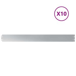 vidaXL Raseneinfassung 10 Stk. 10 x 103 cm Verzinkter Stahl Silber