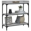 vidaXL Konsolentisch mit Ablagen Grau Sonoma 75x30x80 cm