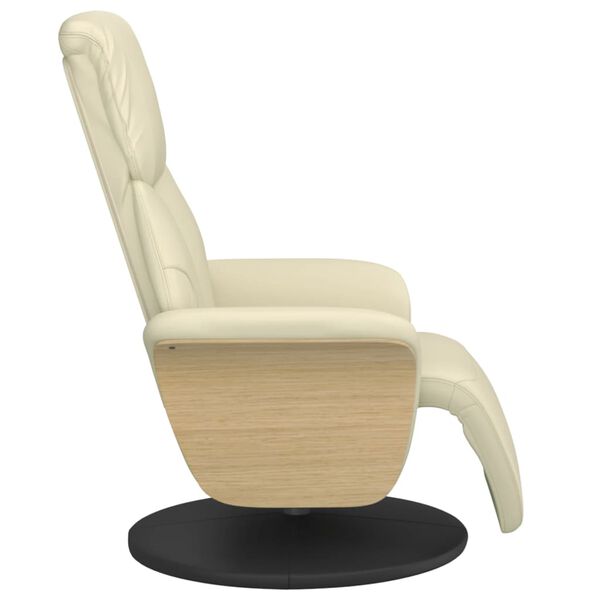 vidaXL Relaxsessel mit Fu&szlig;teil Creme Kunstleder