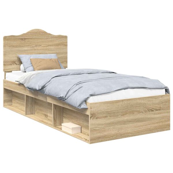 vidaXL Bettrahmen Sonoma 100 x 200 cm Massives Kiefernholz
