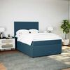 vidaXL Boxspringbett mit Matratze Blau 160x200 cm Samt