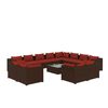 vidaXL 13-tlg. Garten-Lounge-Set mit Kissen Braun Poly Rattan