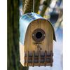dobar Vogelnistkasten Amber mit Zink-Runddach Natur und Silbern