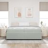 vidaXL Bettrahmen mit Matratze Hellgrau 200 x 200 cm Stoff