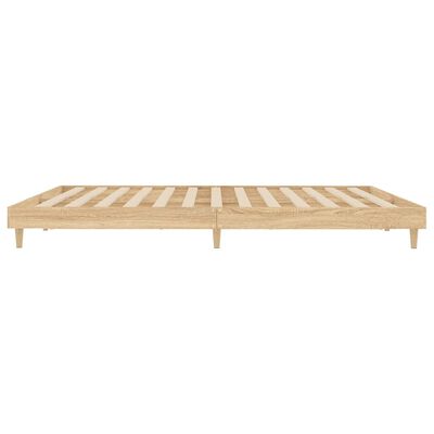 vidaXL Bettgestell Sonoma-Eiche 200x200 cm Holzwerkstoff