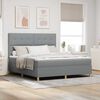 vidaXL LED Boxspringbett mit Matratze Hellgrau 180 x 200 cm Stoff