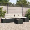 vidaXL Garten-Sofa-Set mit Kissen 5 pcs Braun und Creme Poly-Rattan