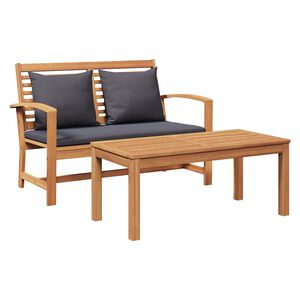 vidaXL Bank Braun und Dunkelgrau 110 x 65 x 76.5 cm Massivholz Teak
