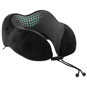 vidaXL Reisekopfkissen f&uuml;r den Nacken Schwarz Viscoschaum