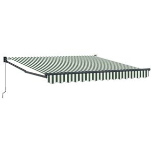 vidaXL Ausziehbare Markise Gr&uuml;n und Wei&szlig; 300 x 250 x 165 cm