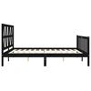 vidaXL Massivholzbett mit Kopfteil Schwarz 200x200 cm
