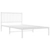 vidaXL Bettgestell mit Kopfteil Metall Wei&szlig; 107x203 cm