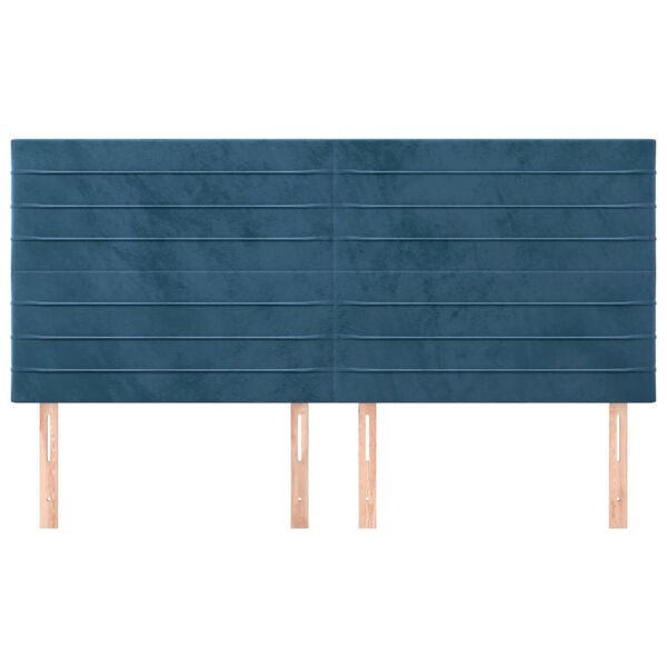 vidaXL Kopfteil Dunkelblau 180x5x118/128 cm Samt