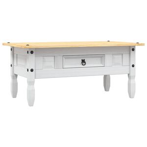 vidaXL Couchtisch Mexiko-Stil Kiefernholz Wei&szlig; 100x55x44 cm