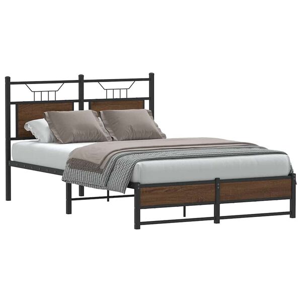 vidaXL Bettgestell ohne Matratze Braun Eiche 120x190 cm Holzwerkstoff