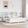 vidaXL Massivholzbett mit Regal ohne Matratze Wei&szlig; 180x200 cm