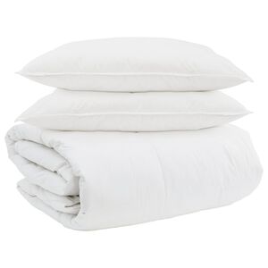 vidaXL Bettdecken Set mit Kissen 3 pcs Wei&szlig; Daunenfeder