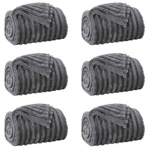 vidaXL Wohndecken 6 stk. Dunkelgrau 95 x 220 cm 2.85 kg Fleece