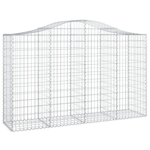 vidaXL Gabionen mit Hochbogen 50Stk. 200x50x120/140cm Verzinktes Eisen