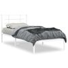 vidaXL Bettgestell mit Kopfteil Metall Wei&szlig; 90x190 cm