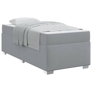 vidaXL Bettrahmen mit Matratze Hellgrau 80 x 200 cm Stoff