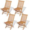 vidaXL Klappbare Gartenst&uuml;hle 4 Stk. Massivholz Teak