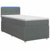 vidaXL Boxspringbett mit Matratze und LED Dunkelgrau 90 x 190 cm Stoff