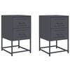 vidaXL Nachttische 2 Stk. Anthrazit 36x39x60,5 cm Stahl