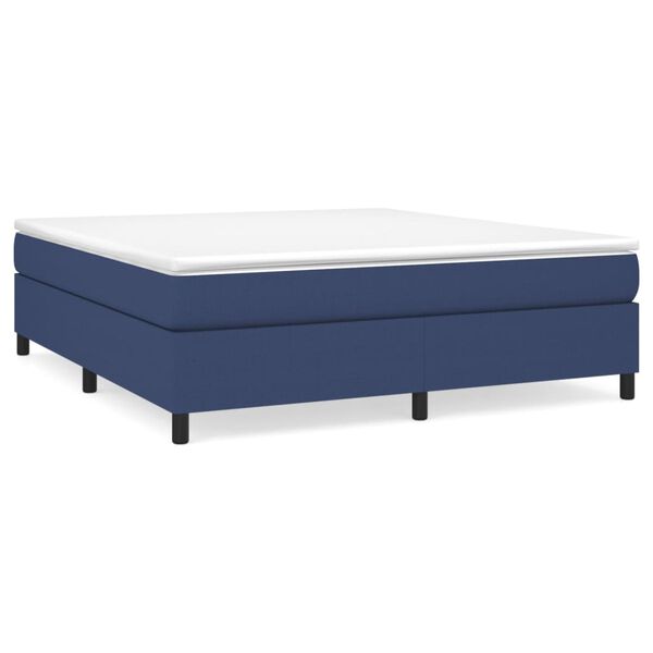vidaXL Boxspringbett mit Matratze Blau 160x200 cm Stoff