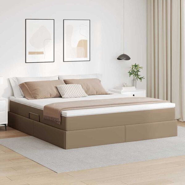 vidaXL Aufbewahrungsbett mit Matratze Cappuccino 180 x 200 cm