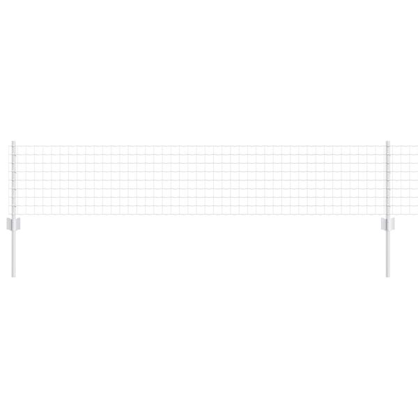 vidaXL Zaun mit Pfosten Silber 0,4 x 25 m Stahl