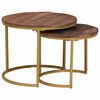 vidaXL Nesting-Couchtische 2 pcs Massivholz Mango und Stahl