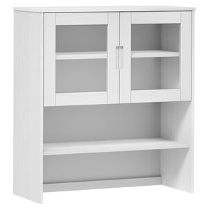 vidaXL Highboard-Oberteil MOLDE Wei&szlig; 90x35x100 cm Massivholz Kiefer