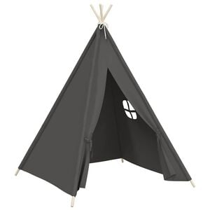 vidaXL Kinder Tipi-Zelt mit Tasche Pfirsichhaut Grau 120x120x150 cm