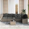 vidaXL Sofa Set mit Kissen 7 pcs Grau Poly-Rattan