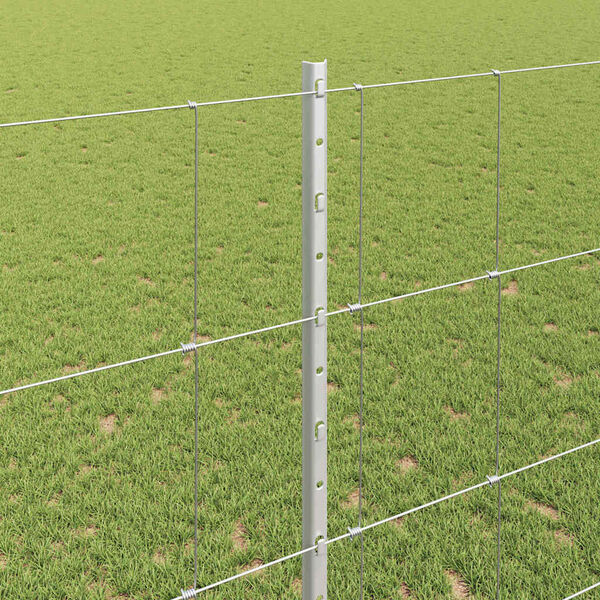 vidaXL Zaun mit Pfosten Silber 1,4 x 25 m Stahl