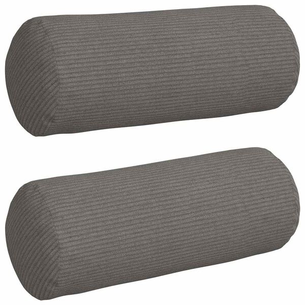 vidaXL Bolsterkissen 2 pcs Hellgrau &Oslash; 15 x 40 cm Cordstoff