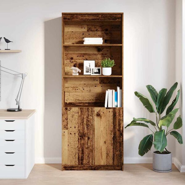 vidaXL Highboard Altholz-Optik 70x35x180 cm Holzwerkstoff