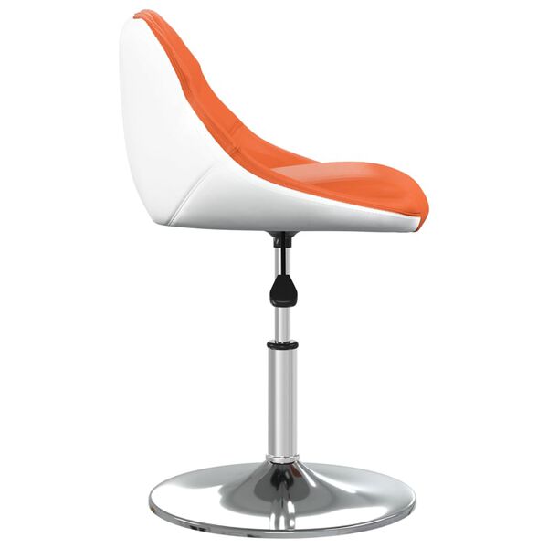 vidaXL Esszimmerst&uuml;hle 4 Stk. Drehbar Orange und Wei&szlig; Kunstleder