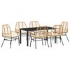 vidaXL Garten Essgruppe 7 pcs Braun Poly-Rattan