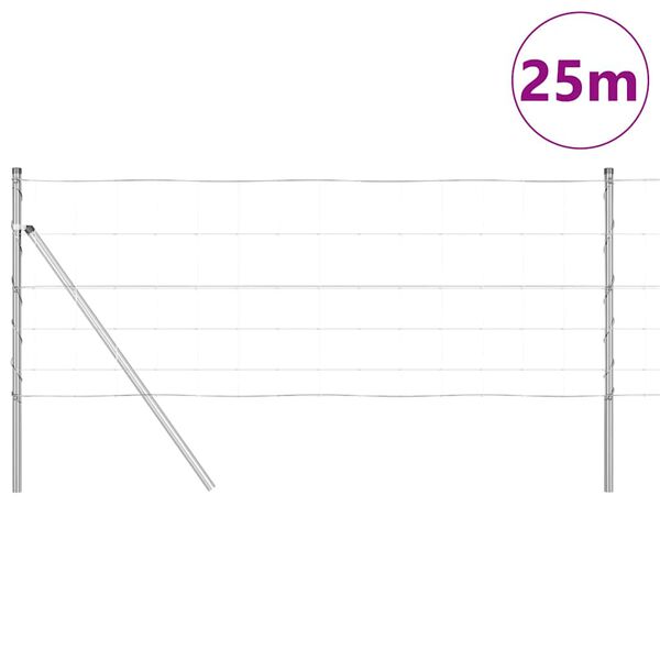 vidaXL Zaunpfosten Galvanisiert 25 x 0,8 m Stahl