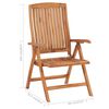 vidaXL Verstellbare Gartenst&uuml;hle mit Auflagen 8 Stk. Massivholz Teak