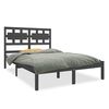 vidaXL Massivholzbett Grau 140x190 cm